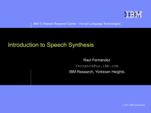 Introduction to Speech Synthesis