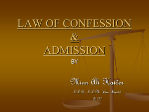 Confession & Admission
