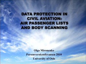 DATA PROTECTION AND SECURITY IN CIVIL AVIATION