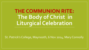 The Communion Rite: ..... Powerpoint Presentation
