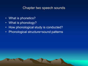 Chapter two speech sounds