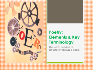 Elements of Poetry & Key Terminology