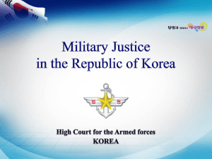 Military Justice in the Republic of Korea