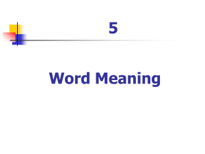 5. 3. 2 Conceptual and associative meaning