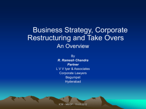 Business Strategy, Corporate Restructuring and Take Overs - R
