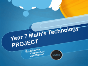 Year 7 Maths Technology PROJECT