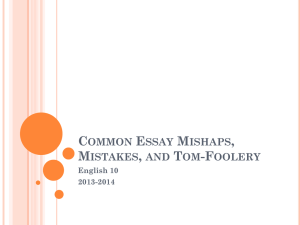 English 10 Common Essay mistakes 2013