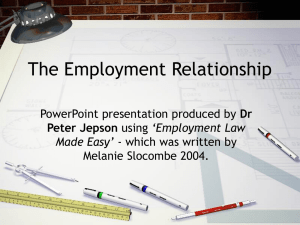 By the employer - Dr Peter Jepson