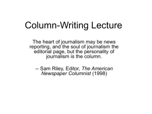 Column-Writing Lecture