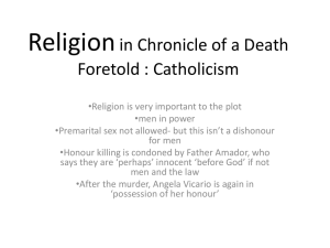 Religion in Chronicle of a Death Foretold