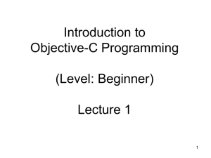 1. Objective-C Basic Programming Concepts
