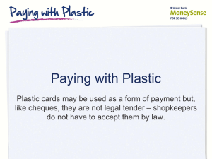Paying with plastic - Ulster Bank MoneySense at Home