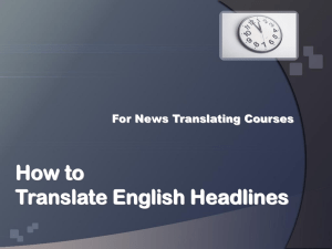 How to Translate English Headlines