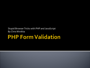 PHP Form Validation PowerPoint