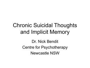 Chronic suicidal thoughts and implicit memory.