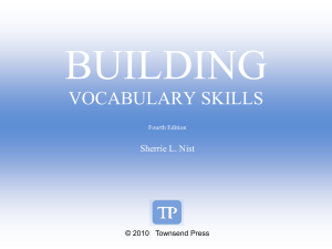 Building Vocabulary ch 3