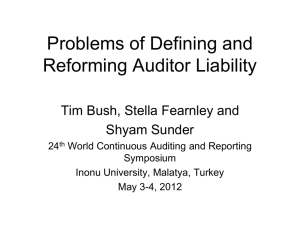 Problems of Defining and Reforming Auditor Liability.