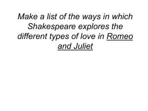 Romeo and Juliet types of love
