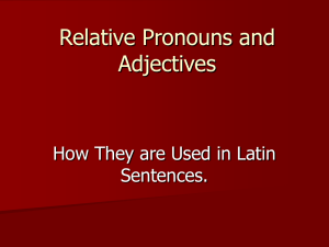 Relative Pronouns and Adjectives