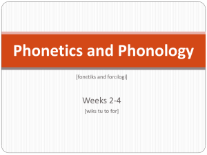 Phonetics/Phonology