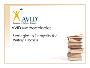AVID Methodologies and The Writing Process
