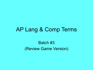 AP lang and comp lit terms review game 3