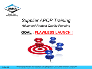 Supplier_APQP_Training - the Dana Supplier Network