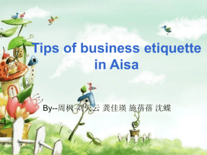 Tips of business etiquette in Aisa