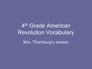 4th Grade American Revolution Vocabulary