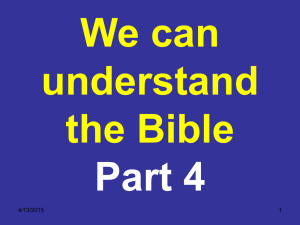 We can understand the Bible. Part 4