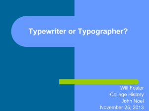 Typographer Powerpoint - College History