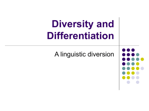 Diversity and Differentiation