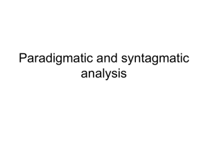 Paradigmatic and syntagmatic analysis