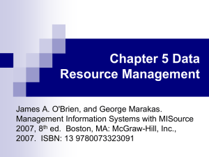 Chapter 5 Data Resource Management
