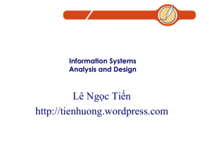 Systems Analysis and Design - Lê Ngọc Tiến