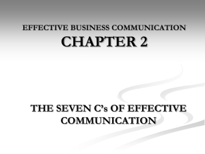 Business Communication Chapter no Tow 12/05/2011