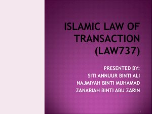 ilot_(final) - LAW 737 Islamic Law of Transaction