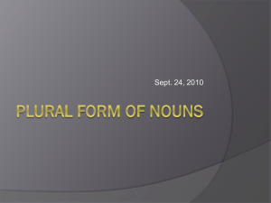 Plural Form of Nouns