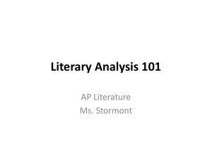 Literary Analysis 101 PPT