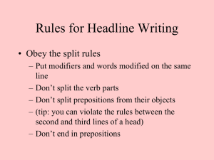 Rules for Headline Writing