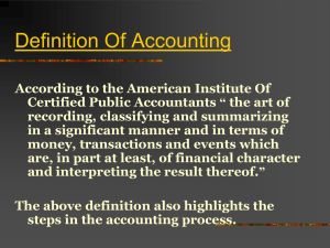 Concept of Accounting And Review Of Balance Sheet