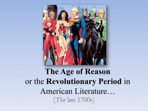 The Age of Reason or the Revolutionary Period in American