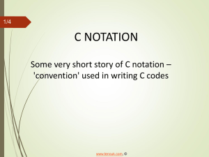 C programming ppt slides, pdf on notations
