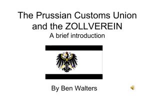 The Prussian Customs Union and the Zollverein