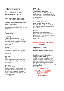Musikprogram KoM musik & bar December 2014 December