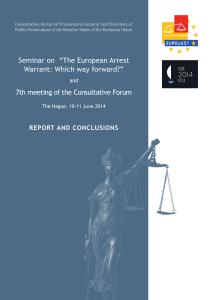 Seminar on “The European Arrest Warrant: Which way forward?” 7th