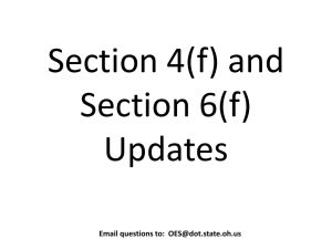 Section 4(f) and Section 6(f) Updates
