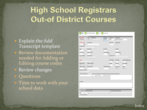 Out of District Codes Presentation - Sacramento City Unified School