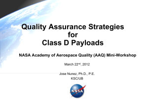 Payload Quality Assurance - Academy of Aerospace Quality