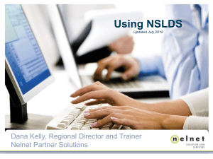 Session 1 - Hands-on NSLDS